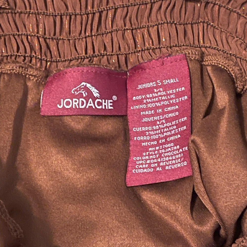 Jordache Brown V-Neck Waist Sleeveless Top w/ Sparkle - Size: Juniors Small - Picture 4 of 5